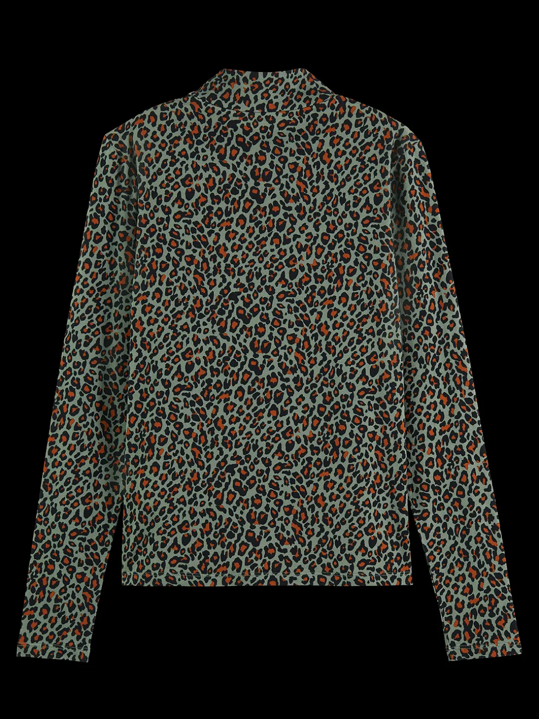 All Over Printed Mockneck Long Sleeve T-Shirt
