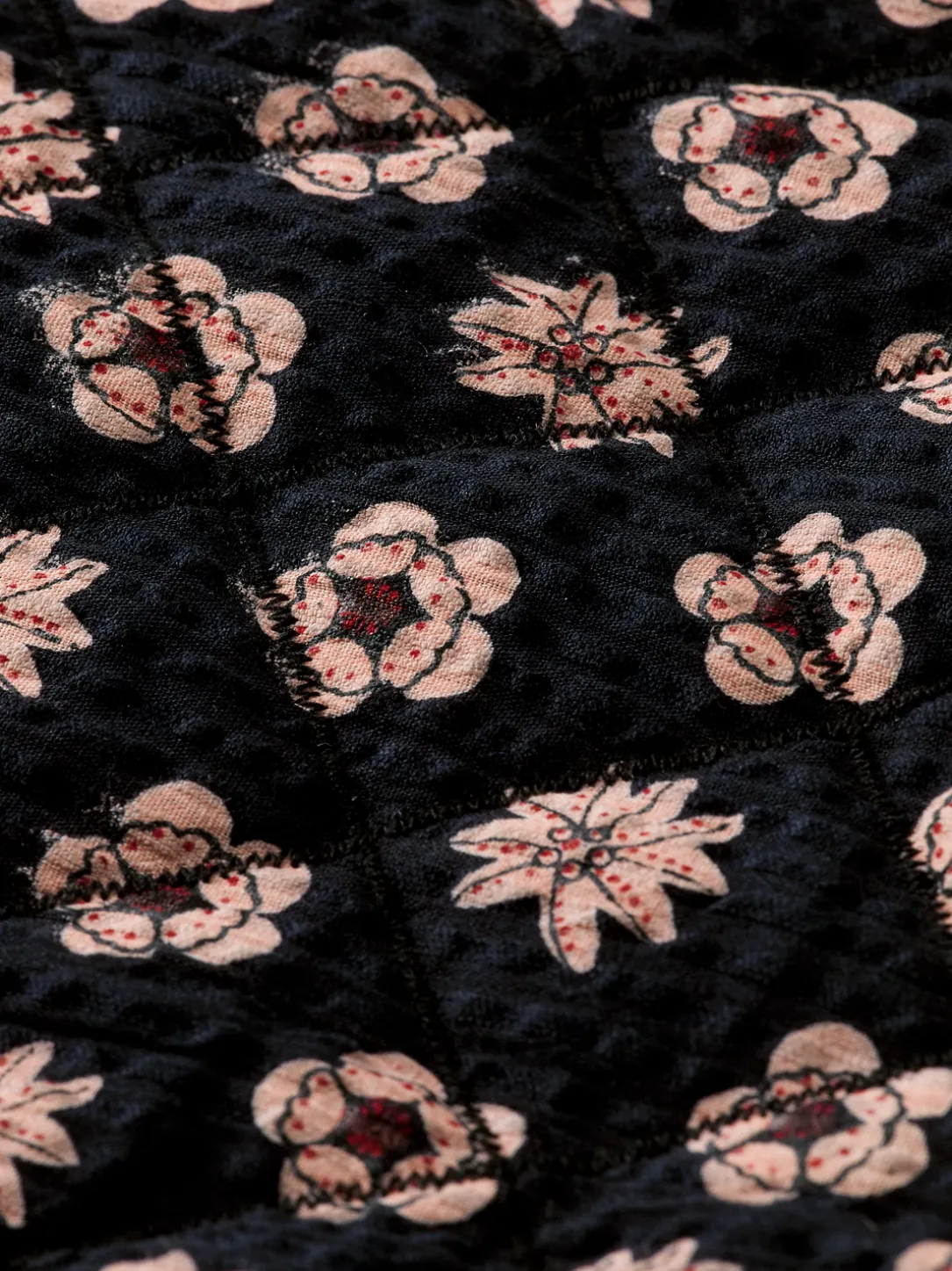 Belted Printed Quilted Mini Skirt