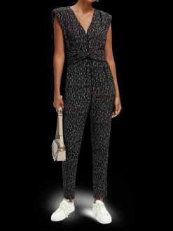 Belted V-Neck Jumpsuit