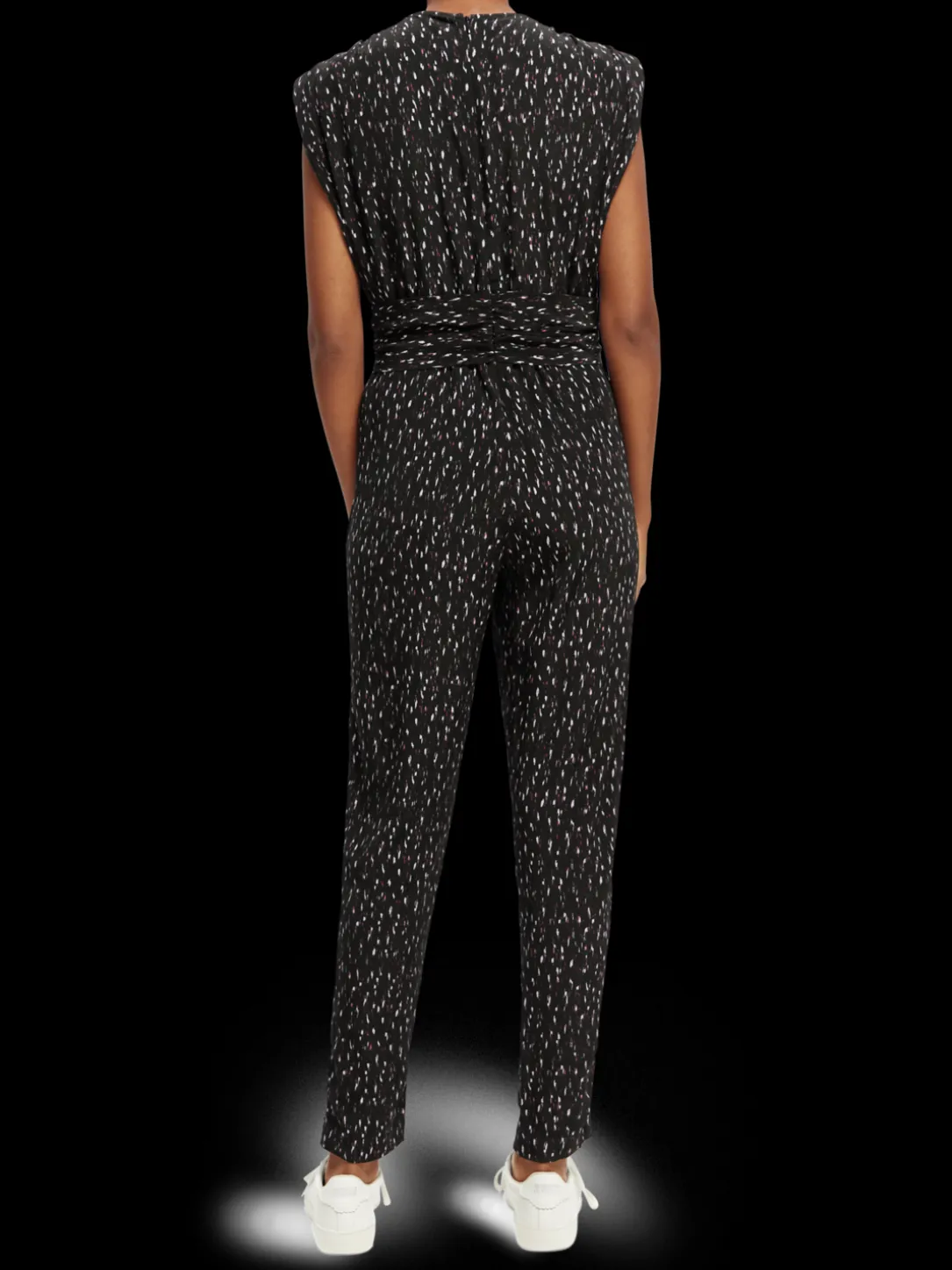 Belted V-Neck Jumpsuit
