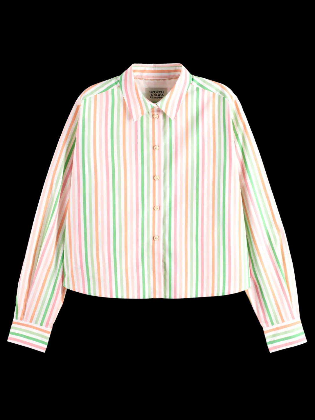 Boxy Fit Cropped Organic Cotton Shirt
