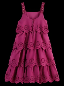 Broderie Anglaise Tiered Midi Dress