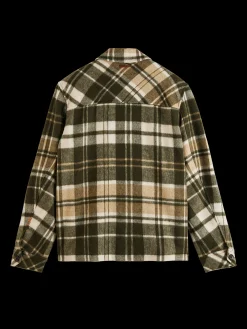 Brushed Wool-Blend Checked Overshirt
