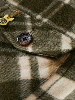 Brushed Wool-Blend Checked Overshirt