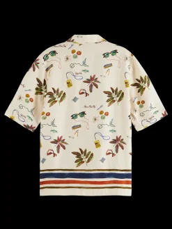 Camp Shirt With Border Print