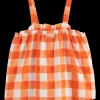 Checked Linen-Blended Top