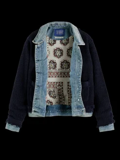 Denim Tweed Mix Blazer Jacket