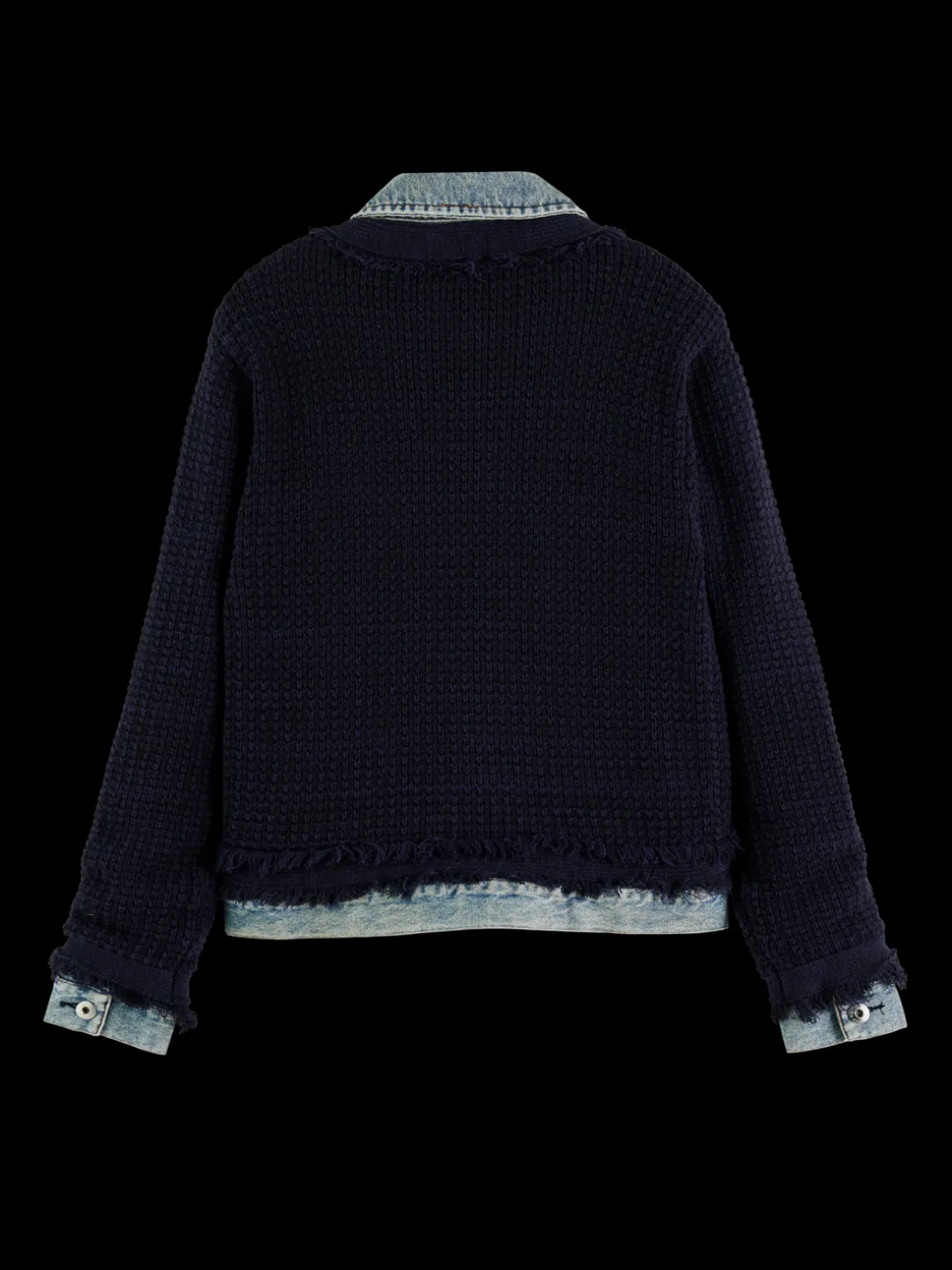 Denim Tweed Mix Blazer Jacket