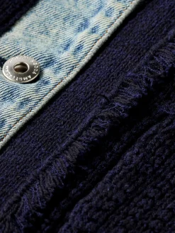 Denim Tweed Mix Blazer Jacket