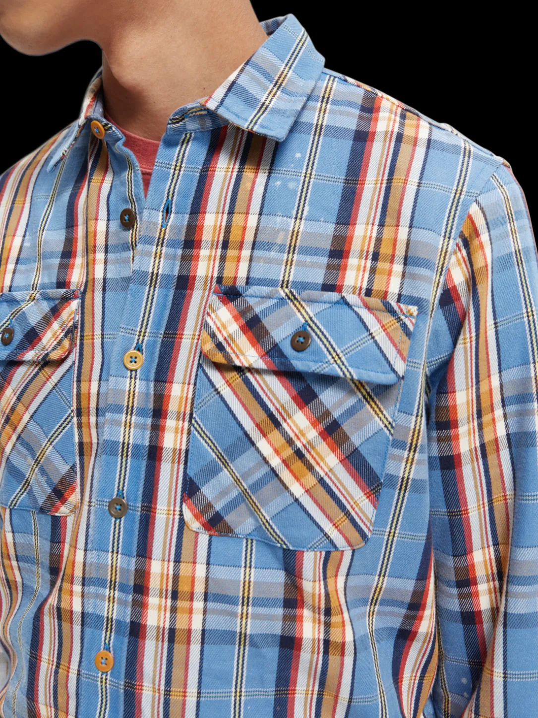 Distressed Regular-Fit Flannel Checked Shirt