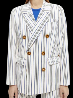 Double-Breasted Striped Blazer