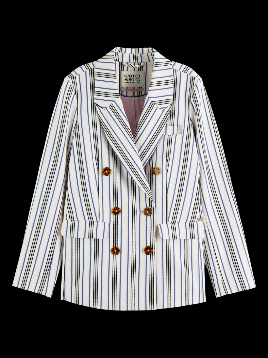 Double-Breasted Striped Blazer