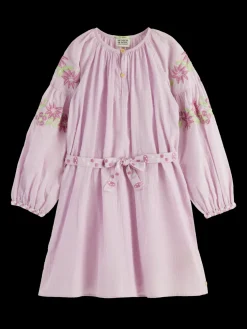 Embroidered Organic Cotton Mini Dress