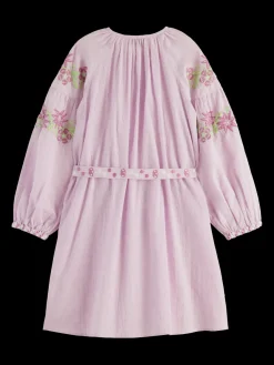 Embroidered Organic Cotton Mini Dress