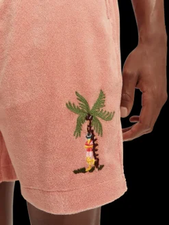 Embroidered Towelling Bermuda Shorts