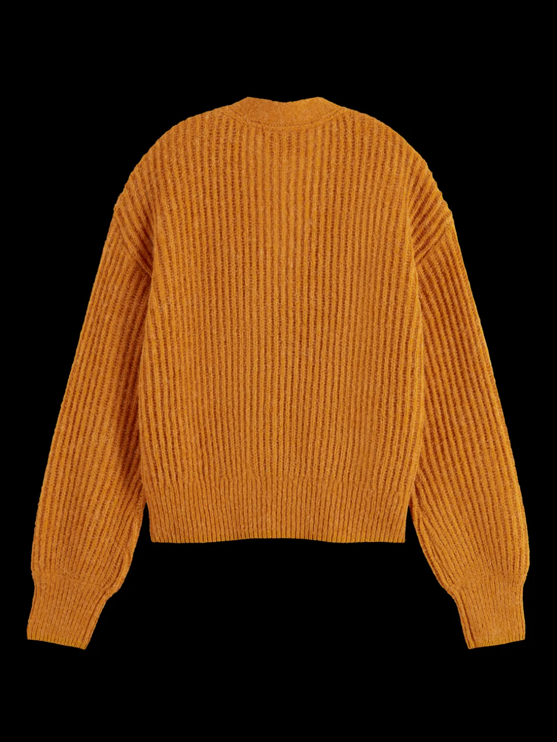 Fuzzy Voluminous-Sleeved Cardigan
