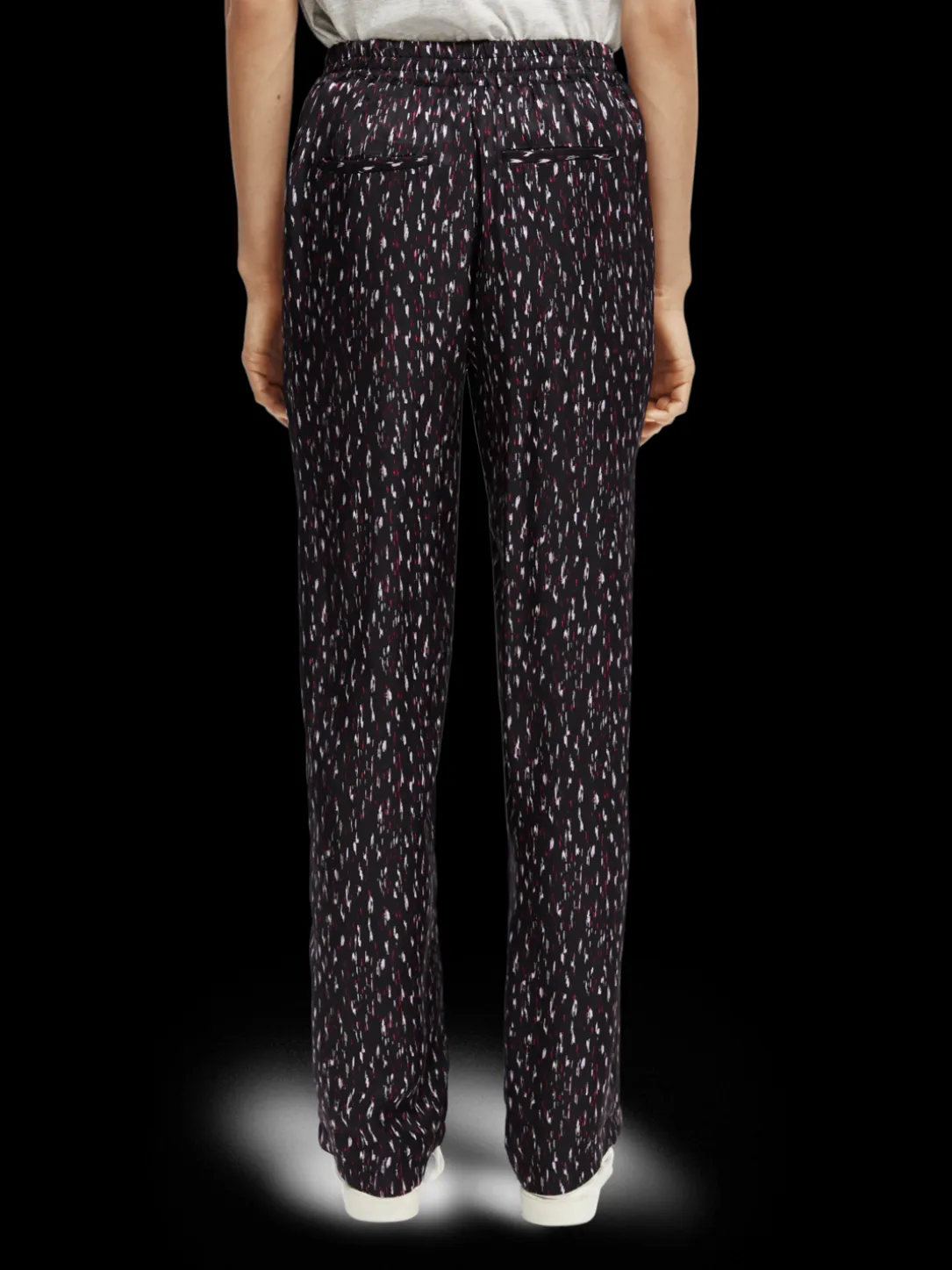 Gia Mid-Rise Wide-Leg Printed Elasticated Trousers
