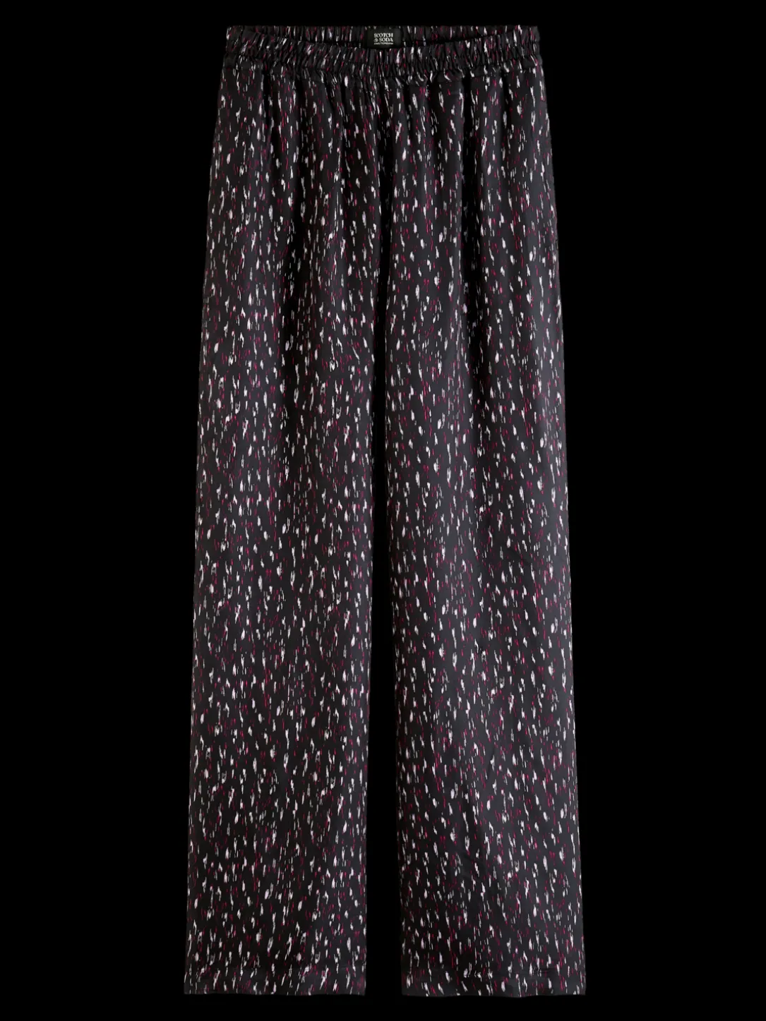 Gia Mid-Rise Wide-Leg Printed Elasticated Trousers