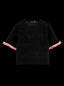 Knitted Pointelle Crop Top