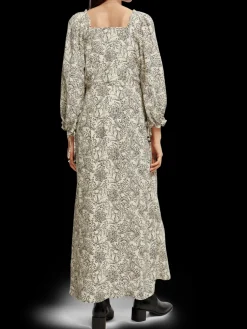 3/4-Length Sleeve Maxi-Dress