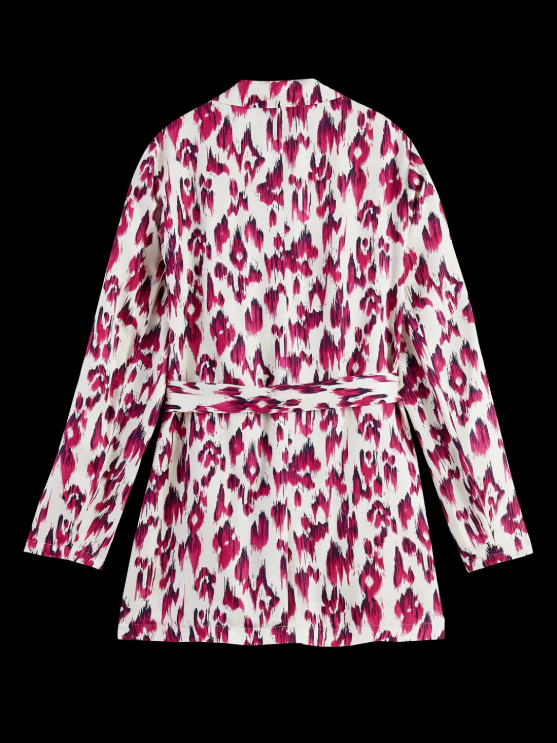 Lightweight Printed Belted Blazer