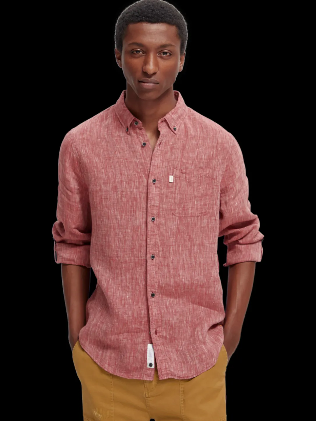 Linen Rolled-Sleeve Shirt