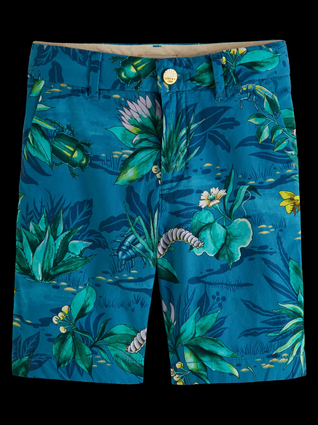 Mid-Length Printed Chino Shorts