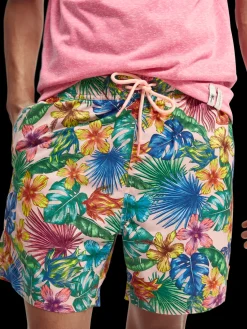 Mid-Length Printed Swim Shorts