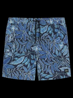 Mid-Length Printed Swim Shorts