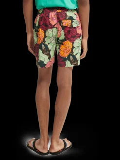 Mid-Length Printed Swim Shorts