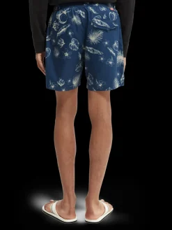 Mid-Length Printed Swim Shorts