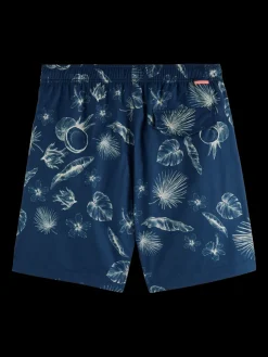 Mid-Length Printed Swim Shorts