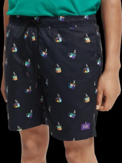 Mid-Length Printed Swim Short