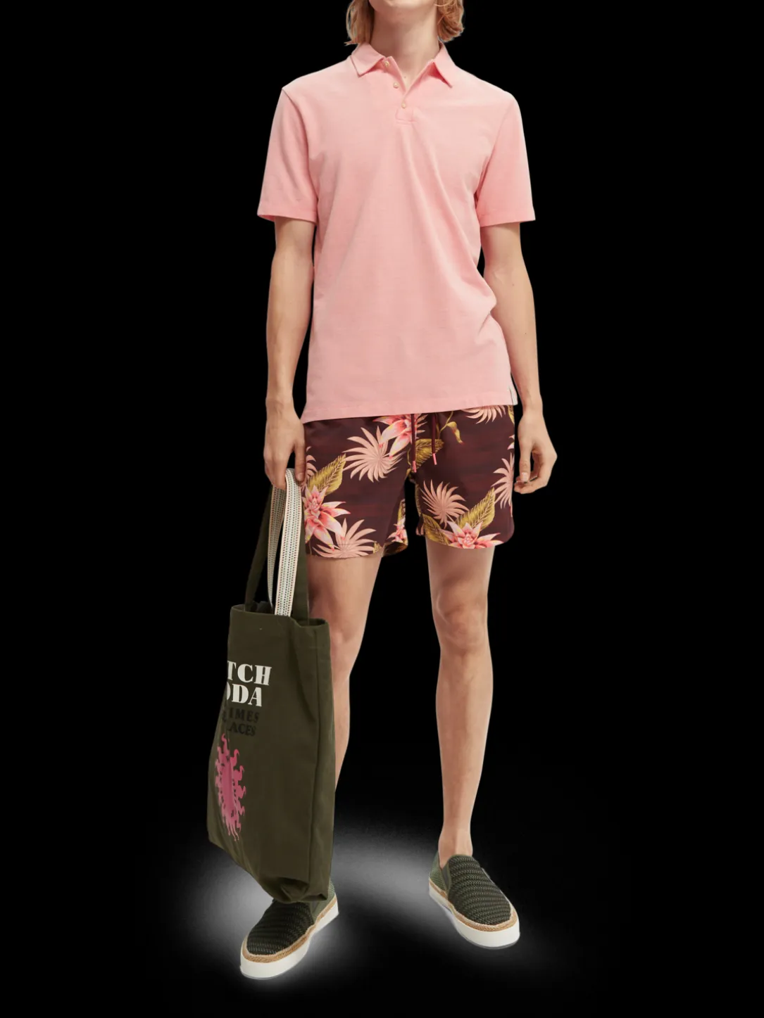 Mid-Length Printed Swim Shorts