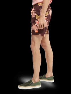 Mid-Length Printed Swim Shorts