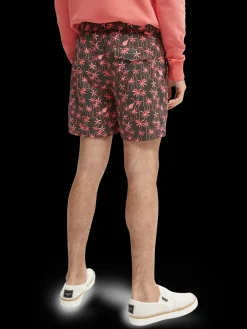 Mid-Length Printed Swim Shorts