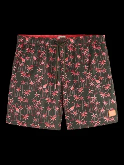 Mid-Length Printed Swim Shorts