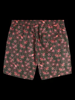 Mid-Length Printed Swim Shorts