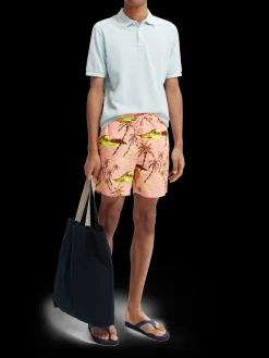 Mid-Length Printed Swim Shorts
