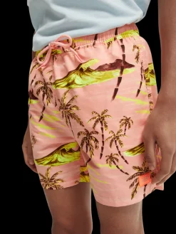 Mid-Length Printed Swim Shorts