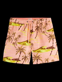Mid-Length Printed Swim Shorts