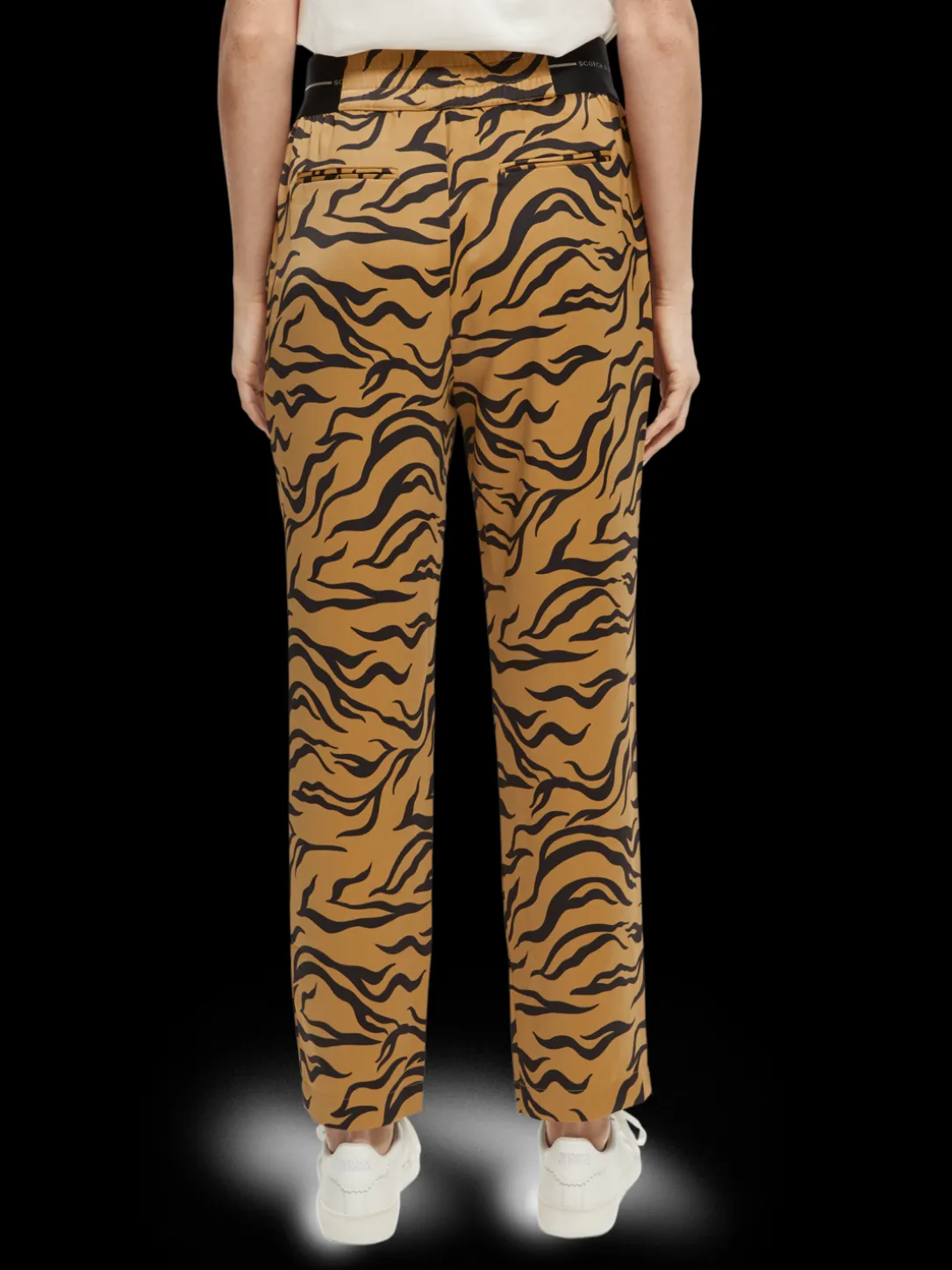 Mid-Rise Elasticated-Waistband Trousers