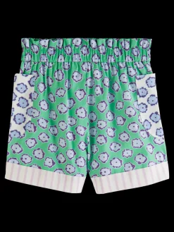 Mixed Print Elasticated Shorts