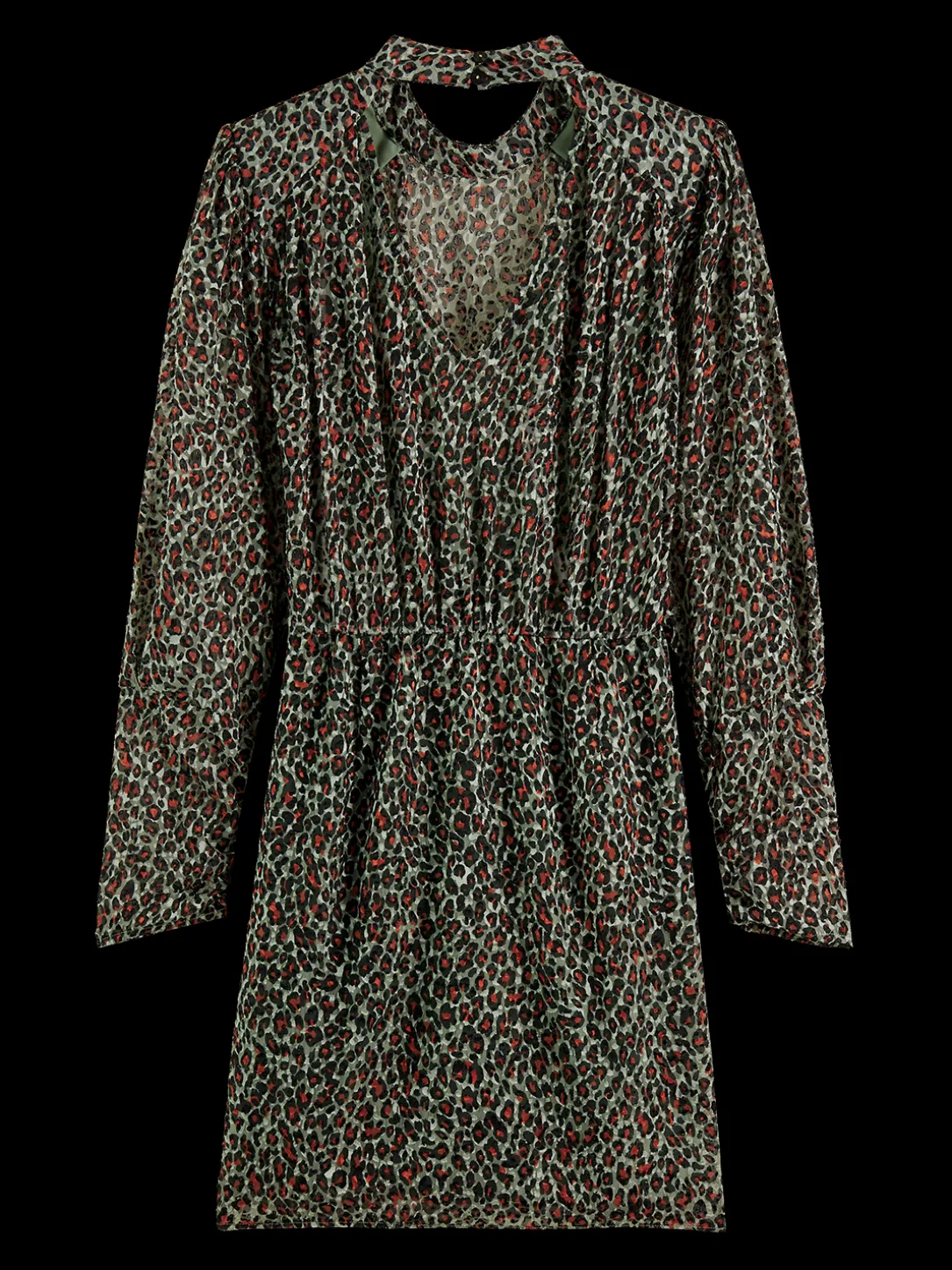 Mock Neck Mini Dress With Open Back Detail