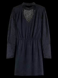 Mock Neck Mini Dress With Open Back Detail