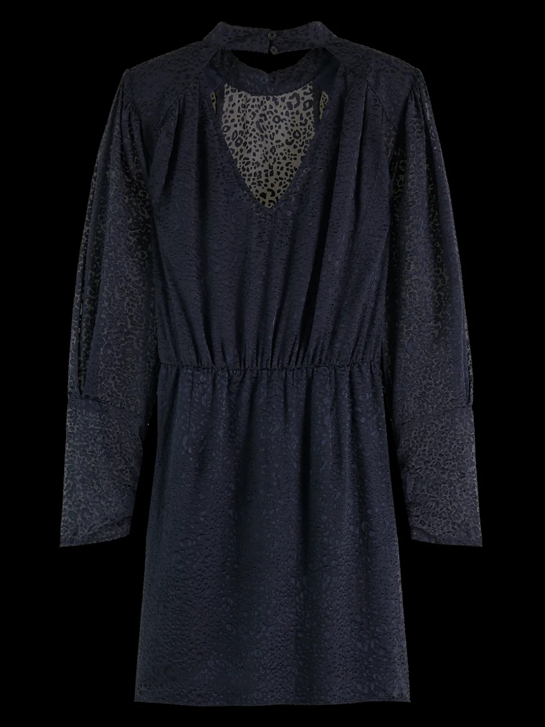 Mock Neck Mini Dress With Open Back Detail
