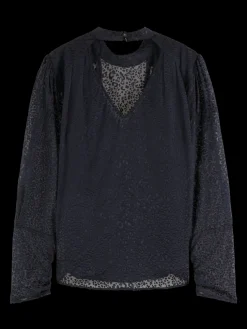 Mock Neck Top With Open Back Detail