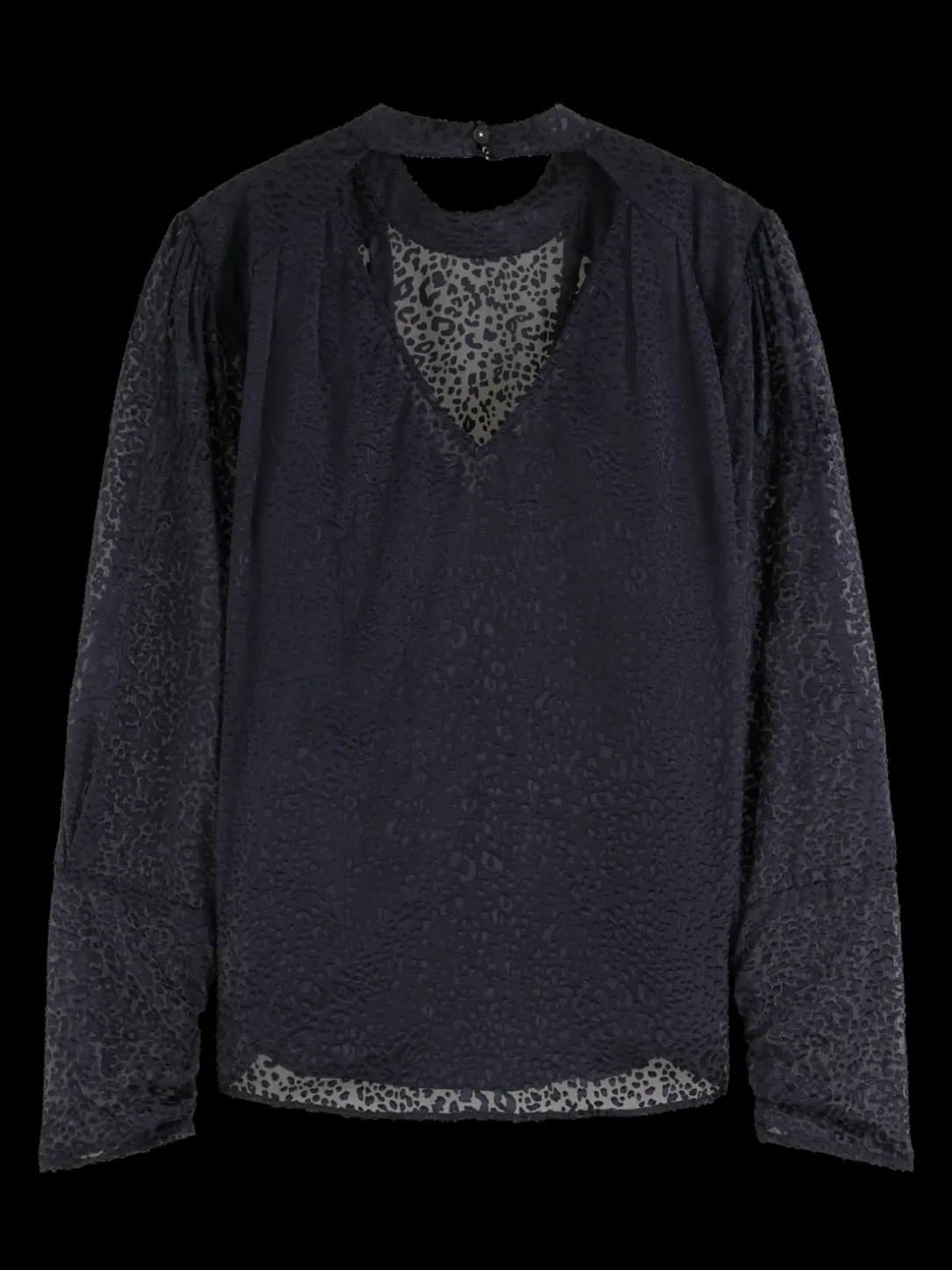 Mock Neck Top With Open Back Detail