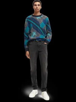 Multi-Coloured Panelled Jacquard Sweater