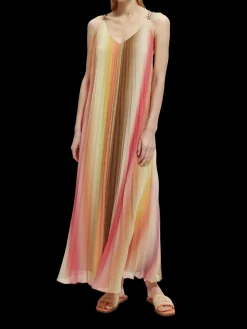 Pleated Maxi Strap Dress
